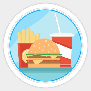 Fast food in flat style Sticker